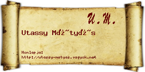 Utassy Mátyás névjegykártya