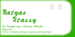 matyas utassy business card